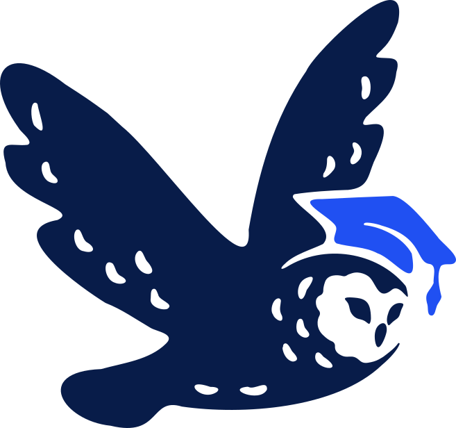 KebecPhoto owl mascot with graduation cap